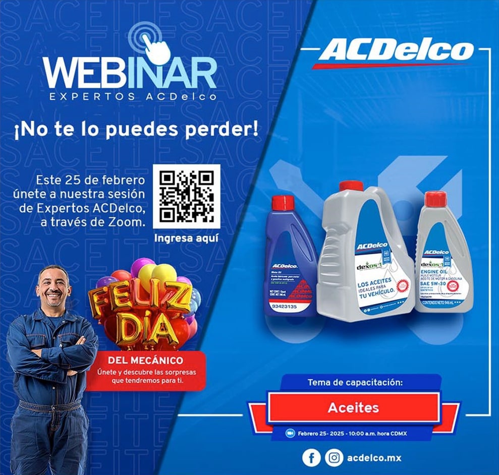 ACDelco México, banner webinar con expertos página de inicio